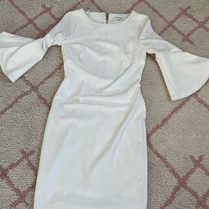 Calvin Klein 3/4 bell sleeve boat neck sheath dress